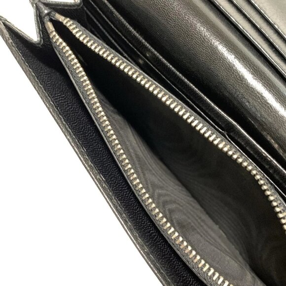 PRADA Madras Silver Black Leather - Long Wallet 204-060625 - Picture 4 of 6